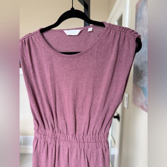 Soft Joie Linen Blend Midi Dress Mauve Sleeveless Cutout Back Women’s XS - Picture 2 of 6